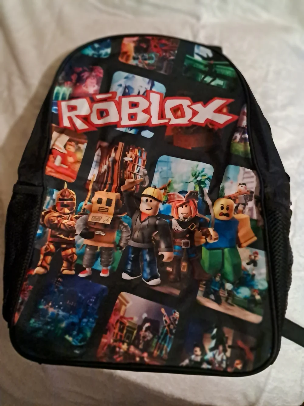 Roblox Kids Backpack in Black with Multi-Color Character Print